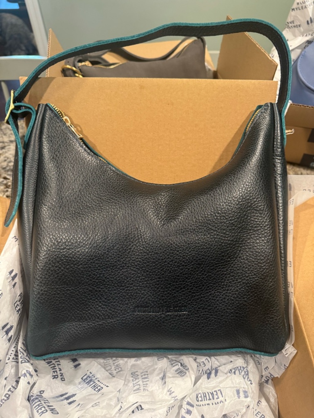 SOLD Portland leather aspen pebbled Leather bag squishy boreal color